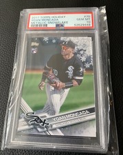 2017 Topps Holiday Yoan Moncada RC PSA 10 Metallic Snowflake