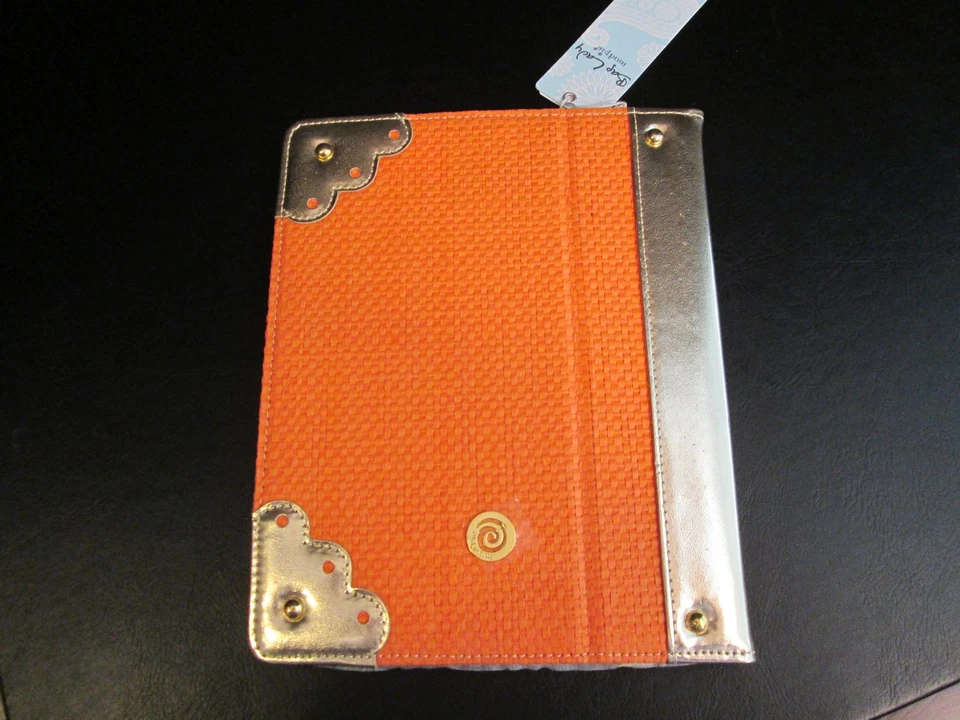 Tangerine Orange Straw iPad Tablet Cover by Mud Pie, 9"-10", NWT - Image 3 of 3
