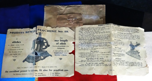 Germany Antik um 1909 MÜLLER #19 Gusseisen Spielzeug Nähmaschine mit OVP Anleitung - Bild 2 von 9