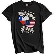 Chilean American Heart Flags Chile USA T-Shirt - Chilean Gift