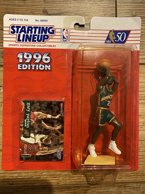 #ad #ad 1996 Starting Lineup GARY PAYTON Basketball Figure amp; Card NBA SLU NEW $10.00