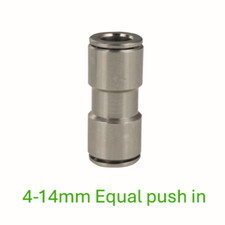 Equal & Reducing Union Push In Pneumatic Fittings For Air Hose 4 6 8 10 12 14mm