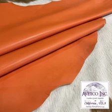Avetco Economy Lamb Sheep Nappa Soft Leather hide skin 2oz ORANGE