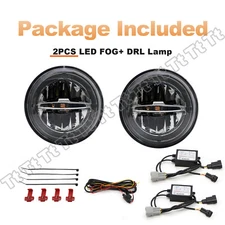 For 2003-09 Hummer H2 Pair LED Front Bumper Fog Lights Halo Daytime Running Lamp