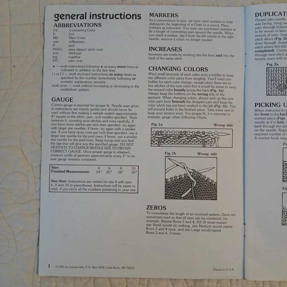 1991 Leisure Arts Kid Stuff Sweater Knitting Crochet Pattern Book Leaflet 2158 - Image 3 of 4