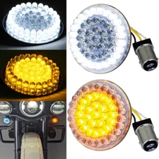 Front 2" Led Turn Signal Light 1157 Bulb For Harley Touring Road Glide Limited