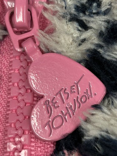 Betsey Johnson Girls Fuzz Hooded Coat. Animal Print. Sequin Pocket. Size 5. NWT. - Picture 7 of 13