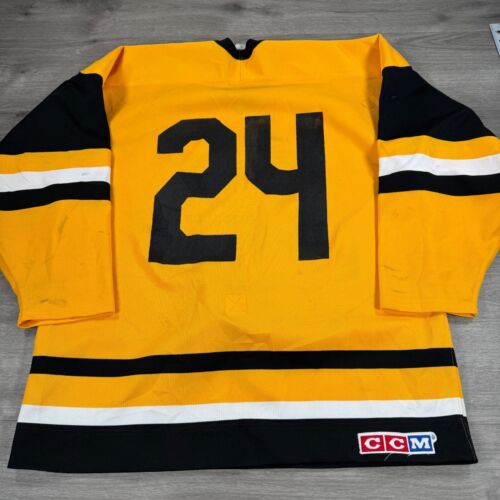 Vintage CCM Bobs Gulf Hockey Jersey Mens XL Yellow Maska Fight Strap - Picture 2 of 10