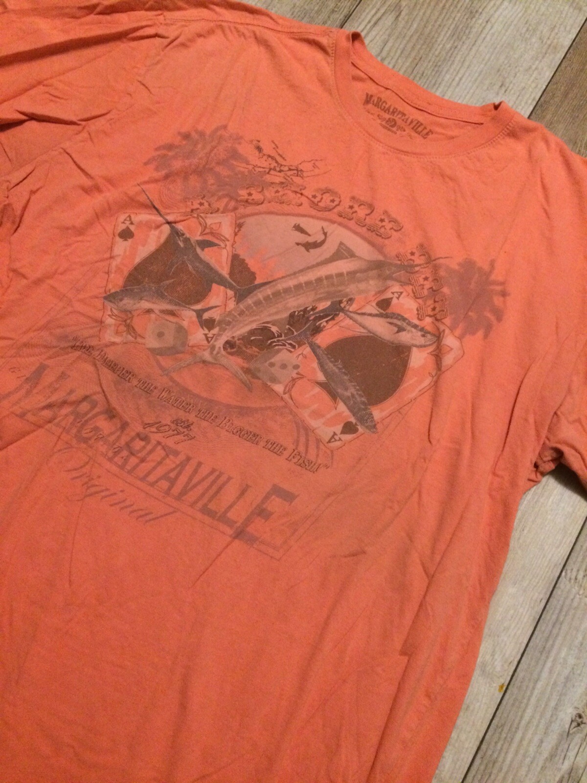 Mens Margaritaville XXL Coral Tee Shirt.. Minimal Wea… Gem