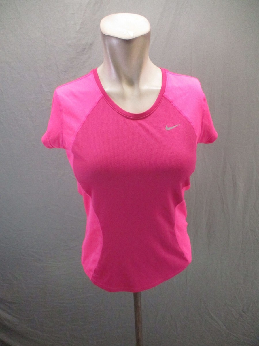NIKE DRI-FIT Size S Women Pink Breathable Short Sleeve Slim