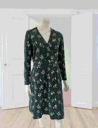 Brakeburn Green Wrap Cherry Dress Fruit Print Faux Wrap Stretch UK 12 - Picture 2 of 3