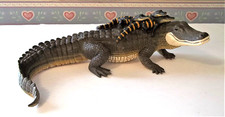 Alligator Figurine 12" Rubber Figurine With Babies