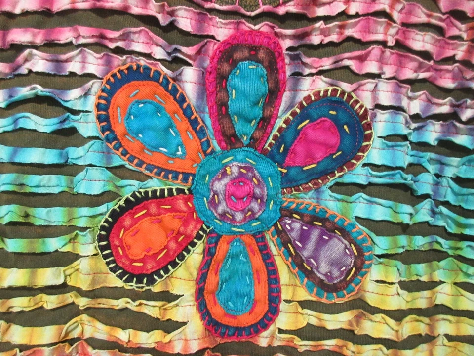 Talla L/XL (M/L) NUEVO CON ETIQUETAS Tienda Terapia Top Camisa Tie Dye Hippie Boho Festival Colorido Foto 2 de 4