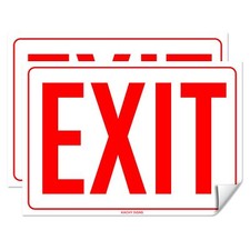  Set of 2 Exit Sign  10" x 7"  4 Mil Vinyl  Laminated for Ultimate Protec...
