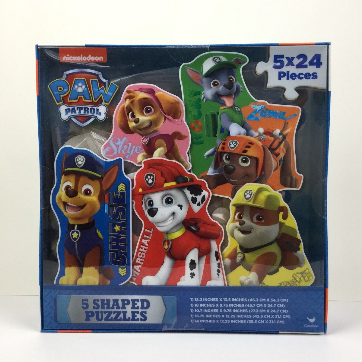 5 x 24pcs Shaped Puzzles Paw Patrol Jigsaw Educational Kids