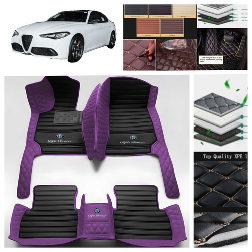For Alfa Romeo Giulia 2017-2024 Car Floor Mats Leather Waterproof Carpets Luxury - Foto 5 di 34