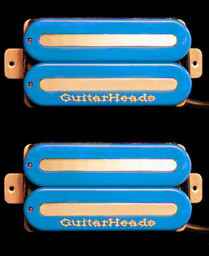 Guitar Parts GUITARHEADS PICKUPS MEGAMETAL HUMBUCKER Bridge Neck SET 2 BLUE