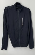 john varvatos mens black full zip active wear zip up sz M