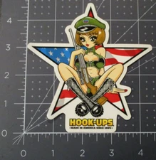 HOOK-UPS Skate STICKER army star shooter girl skateboards helmets decal hentai Y