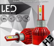 H3 White Led Car Truck Headlight Bulbs Hid 5k 5000k Opt7 Headlamp 2x Bulb H3