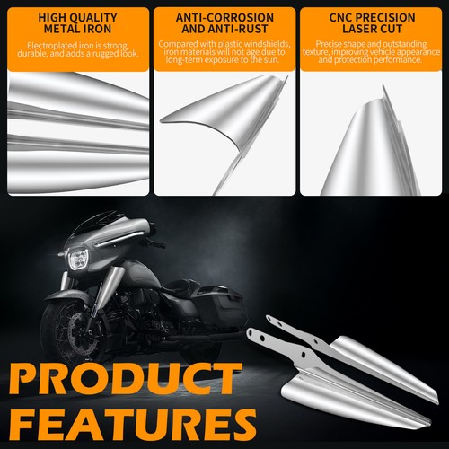 Deflector de viento de montaje de horquilla delantera para Harley Street Glide Road King Electra Glide - Imagen 6 de 14