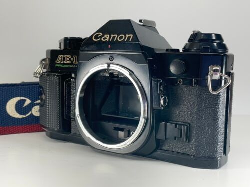 [Exc+5] Canon AE-1 Program 35mm SLR Film Camera Body Black from Japan - Afbeelding 1 van 9