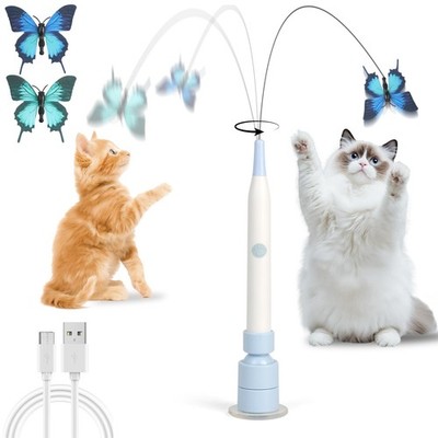 Interactive Cat Toys for Indoor Cats, Automatic Butterfly Cat Toy USB Recharg...