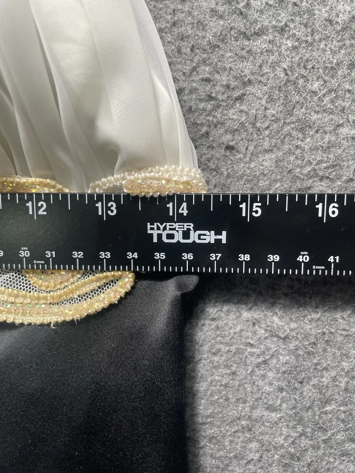 Vintage 90's union made Zum Zum cocktail prom dress black white satin size 7/8 - Image 4 of 4