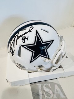Jay Novacek Dallas Cowboys Signed White Mini Helmet Autographed JSA