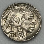 1936 Buffalo Nickel 5C Full Date VF Detail U.S. Coin