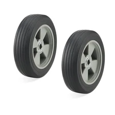 2 PCS 8 x 2.1 Inch Hand Truck Wheels, Flat Solid Rubber Replacement Tires for...