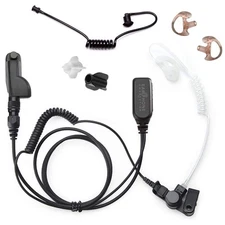 Radio Earpiece for Motorola APX Series, EP1334QR-PTT Quick Release Hawk Lapel...