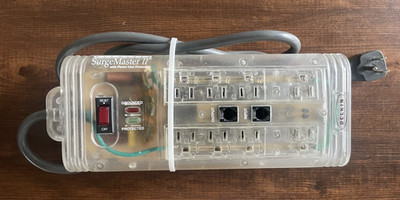 Belkin Surge Master II Premiere Clear Case Power Strip Surge Protector Phone