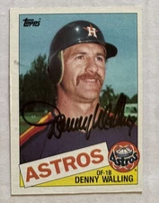 Denny Walling 1985 Topps ON-CARD AUTO Buyback HA Retrograph Astros Autograph