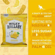 Wiley Wallaby Australian Lemonade Licorice Candy Twists 4 pack