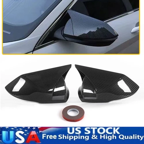 Fits 21-25 Hyundai Elantra 4DR Carbon Fiber ABS Rear View Side Mirror Cover Cap