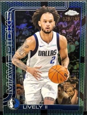 2025-26 Topps Chrome #72 Dereck Lively II Aqua Basketball Refractor /199