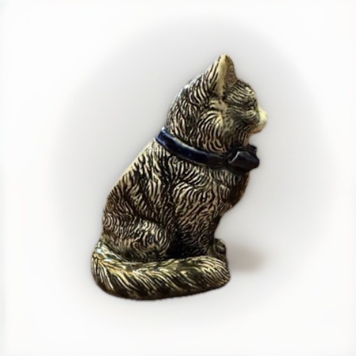 Vintage Green Eyed Blue Bow Tie Cat Planter MCM Japan - Picture 2 of 9