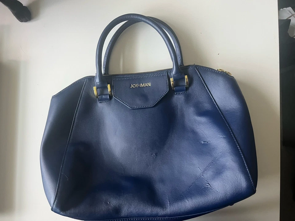 ФИОЛЕТОВЫЙ - синий радость и Иман большой кожаный верхний ручки сумка сумочка ✨ красная шляпа женщины 👀 - Изображение 3 из 4