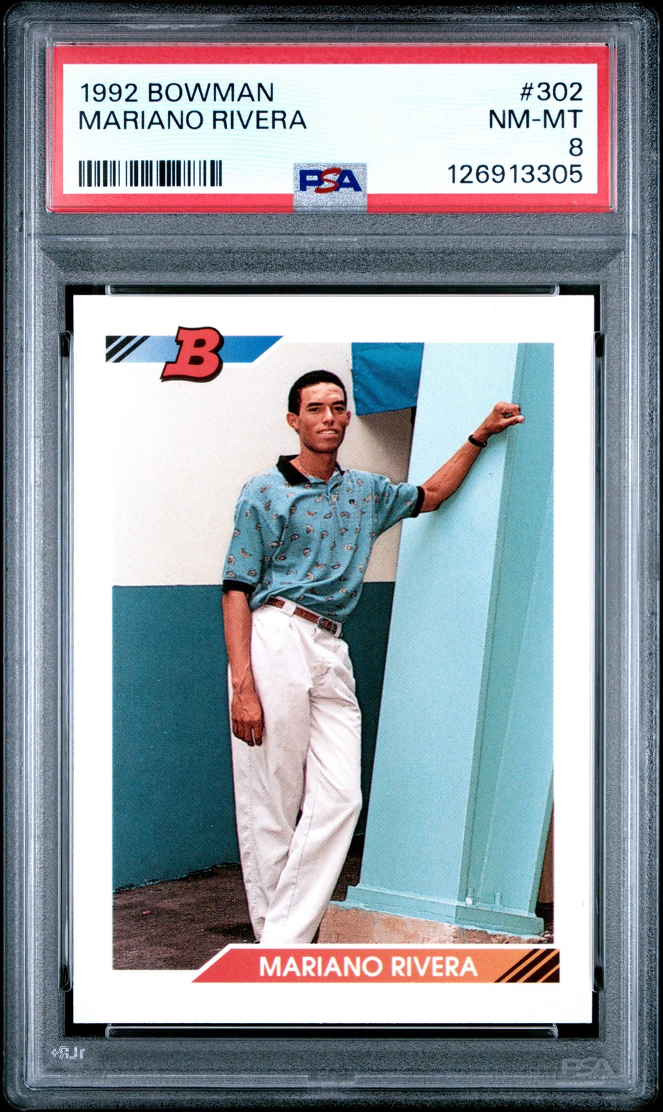 1992 BOWMAN #302 MARIANO RIVERA PSA 8