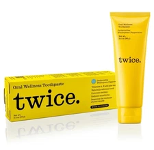 2pk Twice Naturally Whitening Fluoride Toothpaste Invigorating Wintergreen 3.4oz