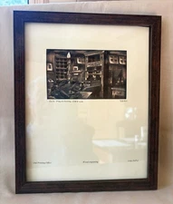 John DePol Signed Framed/Matted Wood Engraving of an Old Printing Office