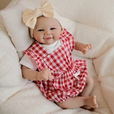 Reborn Baby Dolls 19" Lifelike Chubby Newborn Cloth Body Smiling Real Life Gifts