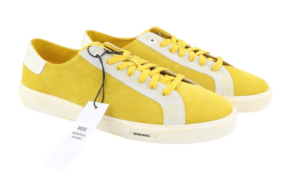 Diesel S-mydori LC Hombre Zapatillas EU44.5 Amarillo de Ante Bajo Cordones Pvp € - Imagen 2 de 4