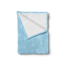 Winter Soft Flannel Fleece Throw Blanket Soft Snowfall on Blue