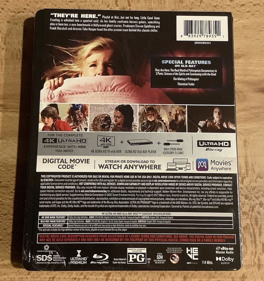 POLTERGEIST (4K UHD, Blu Ray) STEELBOOK Best Buy Limited Edition Tobe Hooper - Image 2 of 3