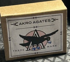 Akro Agate Co. Slide Box Small And Medium Size Marbles Lot 1