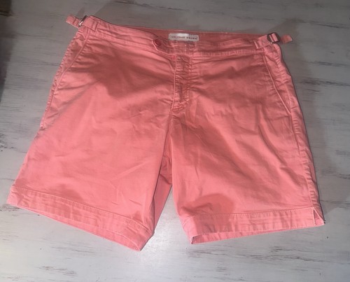 Orlebar Brown Bulldog Shorts Mens 34 Coral Pink Tailored Side Adjuster Portugal