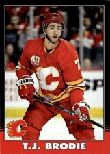 2020-21 O-Pee-Chee Retro Black Border T.J. Brodie 39/100 Calgary Flames #274