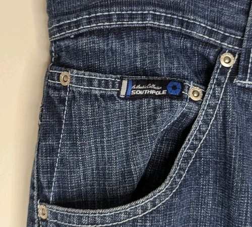 VTG Southpole Jeans Sz 34x32 Embroidered Pockets Baggy Jeans Y2K Street Wear - Picture 6 of 8
